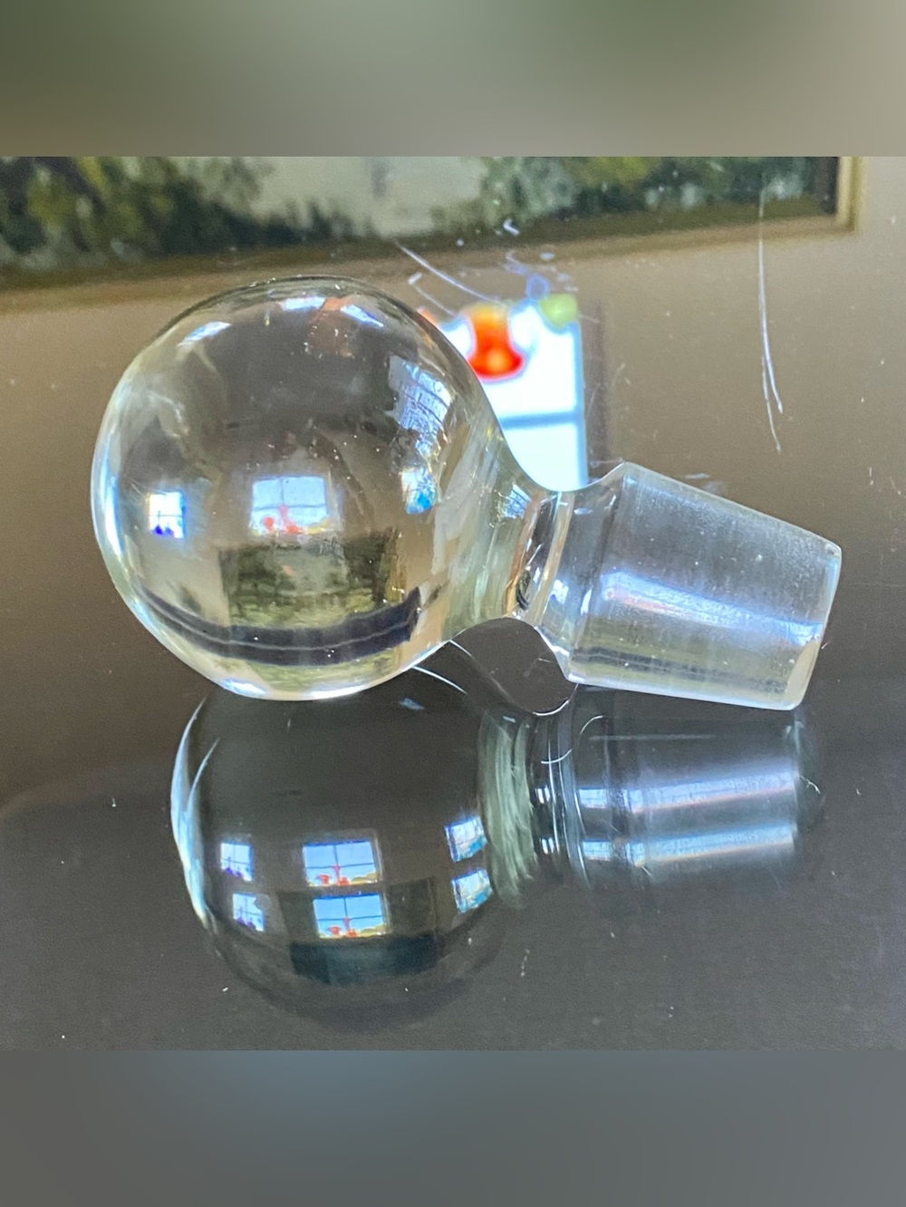 VTG Clear Glass Decanter Stopper Large Round